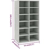vidaXL stalak za cipele boja betona 54x34x100,5 cm konstruirano drvo | shoptok.hr