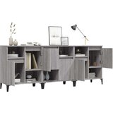  Komoda 3 kosa siva sonoma 60x35x70 cm inženirski les | Shoptok.si