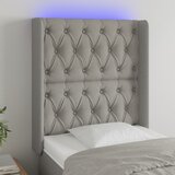  LED uzglavlje svjetlosivo 83 x 16 x 118/128 cm od tkanine | shoptok.hr