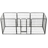 vidaXL Ograda za pse z 8 jeklenimi paneli 80x100 cm črne barve | Shoptok.si