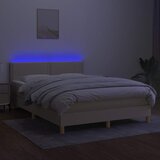  Krevet box spring s madracem LED krem 140x200 cm od tkanine | shoptok.hr