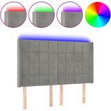 Maison Chic led posteljno vzglavje - vzglavna omarica - nočna omarica svetlo sivo 147x16x118/128 cm žamet, (21712772) Cene