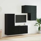 TV ormar Zidne 4 pcs Crni hrast Konstruirano drvo | shoptok.hr