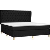  Box spring postelja z vzmetnico črna 160x200 cm blago, (20792089) | Shoptok.si