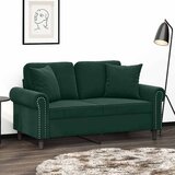  Dvosjed s ukrasnim jastucima tamnozeleni 120 cm baršunasti | shoptok.hr