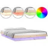 Maison Chic LED Posteljni okvir - Dvoposteljna postelja - Zakonska postelja 200x200 cm trden les, (21692389) Cene
