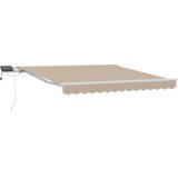 vidaXL ručna uvlačiva tenda s LED svjetlom bež 350x250 cm, zamjenski materijal za tendu za okvir 3.5x2.5 m bež | shoptok.hr