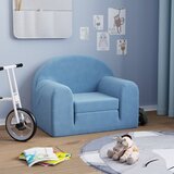 vidaXL Otroški raztegljiv kavč moder mehak pliš | Shoptok.si
