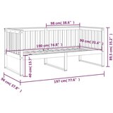  Dnevna postelja siva 90x190 cm trdna borovina, (21073743) | Shoptok.si