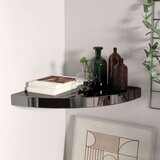 vidaXL 323910 Floating Corner Shelf High Gloss Black 35x35x3,8 cm MDF cijene