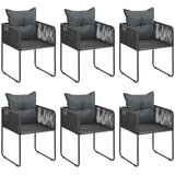  7-dijelni vrtni blagovaonski set od PVC ratana crni Crna Dužina stola 150 cm | shoptok.hr
