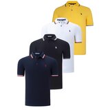 Dewberry QUAD SET T8594 MENS T-SHIRT-BLACK-WHITE-NAVY BLUE-YELLOW | Shoptok.si