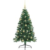 vidaXL Umjetna preddekorirana božićna jelka Zelena 150 cm PVC | Shoptok.si