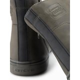 Ombre Men's high-top sneakers with matte texture and embossed logo - dark olive | Shoptok.si