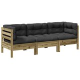  3-dijelni set vrtnih sofa s jastucima od impregnirane borovine | Eponuda.com