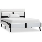  Okvir za krevet od umjetne kože LED bijelo-crni 90 x 200 cm | shoptok.hr