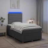  LED okvir za krevet s madracem Tamnosiva 120 x 190 cm Tkanina | shoptok.hr