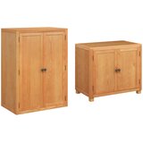 Set namještaja za pohranu 2 kom. Smeđa Čvrsto Hrastovo Drvo | shoptok.hr