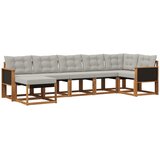 vidaXL Zunanja garnitura za sedenje 7 pcs Naravna in svetlo siva, (5000281028) | Shoptok.si