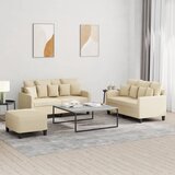  3-dijelni set sofa s jastucima krem od tkanine | shoptok.hr
