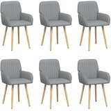  Trpezarijske stolice 6 pcs Tkanina Svjetlosiva | shoptok.hr