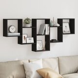 vidaXL Zidna polica crna 159x18x66 cm konstruirano drvo Cijene