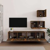  Komplet TV omaric 4-delni dimljen hrast inženirski les, (20733885) | Shoptok.si