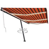 vidaXL Avtomatska tenda LED + senzor 600x300 cm oranžna/rjava | Shoptok.si