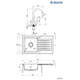Deante set granitnega korita in armature Zorba ZQZVT113, antracit | Shoptok.si