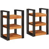  Noćni ormarić 2 pcs Smeđa i crna Masivni drvo akacija | shoptok.hr