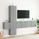  5-dijelni zidni TV elementi siva boja hrasta konstruirano drvo | shoptok.hr