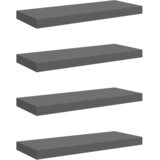  Plutajuće zidne police 4 kom sjajne sive 60 x 23,5 x 3,8 cm MDF | Eponuda.com