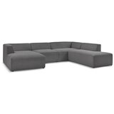 Bobochic Paris Tamno siva kutna garnitura od samta (s desnim kutom/u obliku slova "U") Megeve – | shoptok.hr