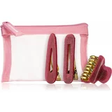 BrushArt Berry Hair clip set kopče za kosu u maloj torbici Pink (3 kom)