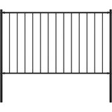 vidaXL Ograjni panel s stebrički premazano jeklo 1,7x1,25 m črn, (20765919) | Shoptok.si