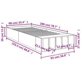  Okvir kreveta boja betona 90x200 cm od konstruiranog drva | shoptok.hr