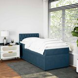 Box spring krevet s madracem plavi 90x190 cm baršunasti | shoptok.hr