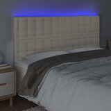  LED posteljno vzglavje krem 200x5x118/128 cm umetno usnje, (20933417) | Shoptok.si