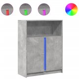Maison Chic Komoda - Predalnik z LED betonsko siva 77x34x100 cm inženirski les, (21721400) | Shoptok.si