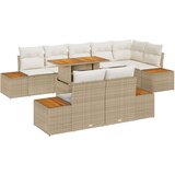  Set vrtnog kauča Set od 9 Bež smeđi krem Ratan Poliester Staklo | shoptok.hr