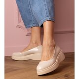 D/CEO marka niezdefiniowana Beige patent leather platform shoes Nikara | ePonuda.com
