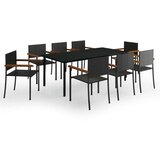  9-dijelni vrtni blagovaonski set crni | shoptok.hr