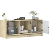 TV omarica s steklenimi vrati sonoma hrast 102x37x42 cm | Shoptok.si