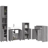  4-dijelni set kupaonskog namještaja siva boja hrasta drveni | shoptok.hr
