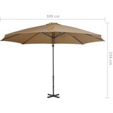  Konzolni vrtni suncobran s aluminijskim stupom 300 cm smeđesivi | shoptok.hr