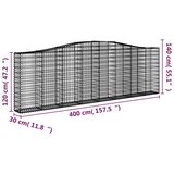  Lučne gabionske košare 2 kom 400x30x120/140cm pocinčano željezo | shoptok.hr