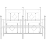  Metalni okvir kreveta uzglavlje i podnožje bijeli 120x200 cm | shoptok.hr