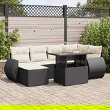 vidaXL 7-dijelni set vrtnih sofa od poliratana s jastucima crni | shoptok.hr