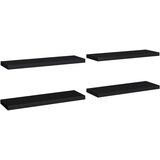 vidaXL plutajuće zidne police 4 kom crne 80 x 23,5 x 3,8 cm MDF | shoptok.hr