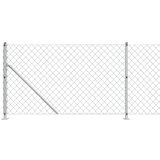vidaXL Mrežna ograja s prirobnico srebrna 0,8x25 m | Shoptok.si